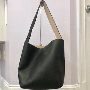 CUYANA BLACK LEATHER HOBO HANDBAG